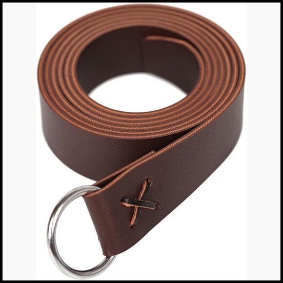 PU Leather Medieval Belt with Steel O-Ring, Renaissance Costume Accessory main image 4